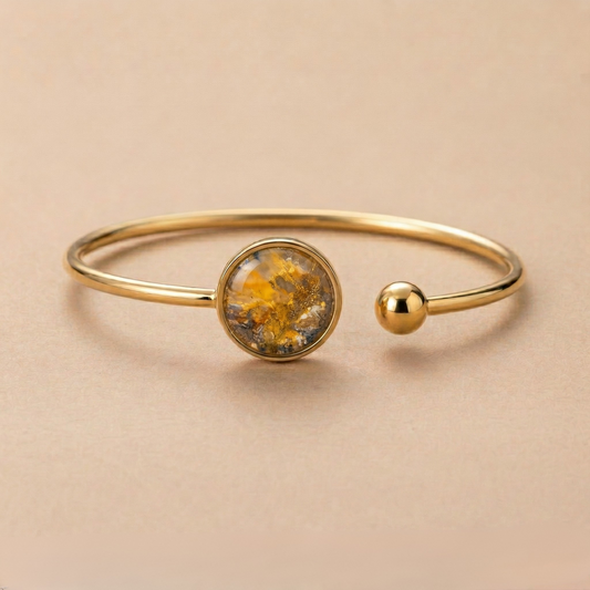 Bangle Lis – Uniek kleurdesign oker, bruin en zwart  (RVS)