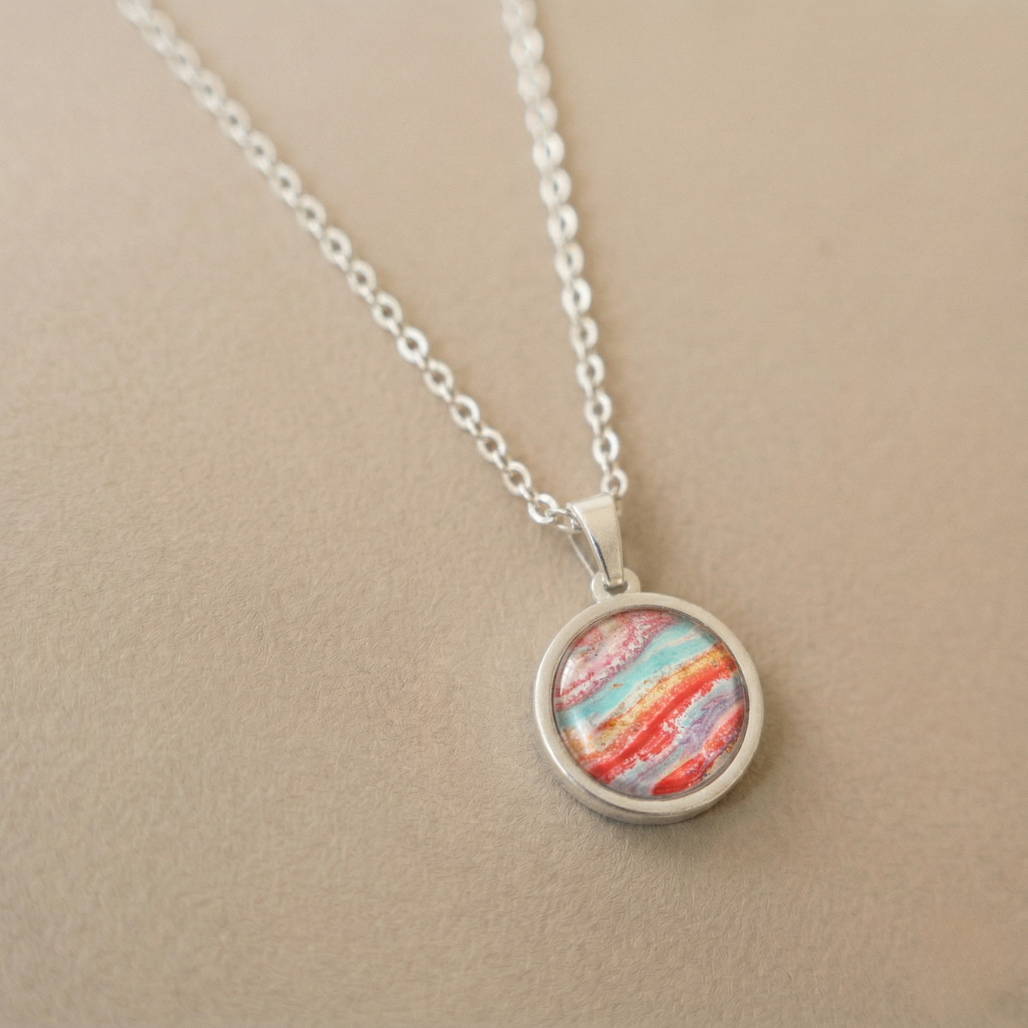Ketting Wien (16 mm) | rvs design met kleurenprint, multicolor