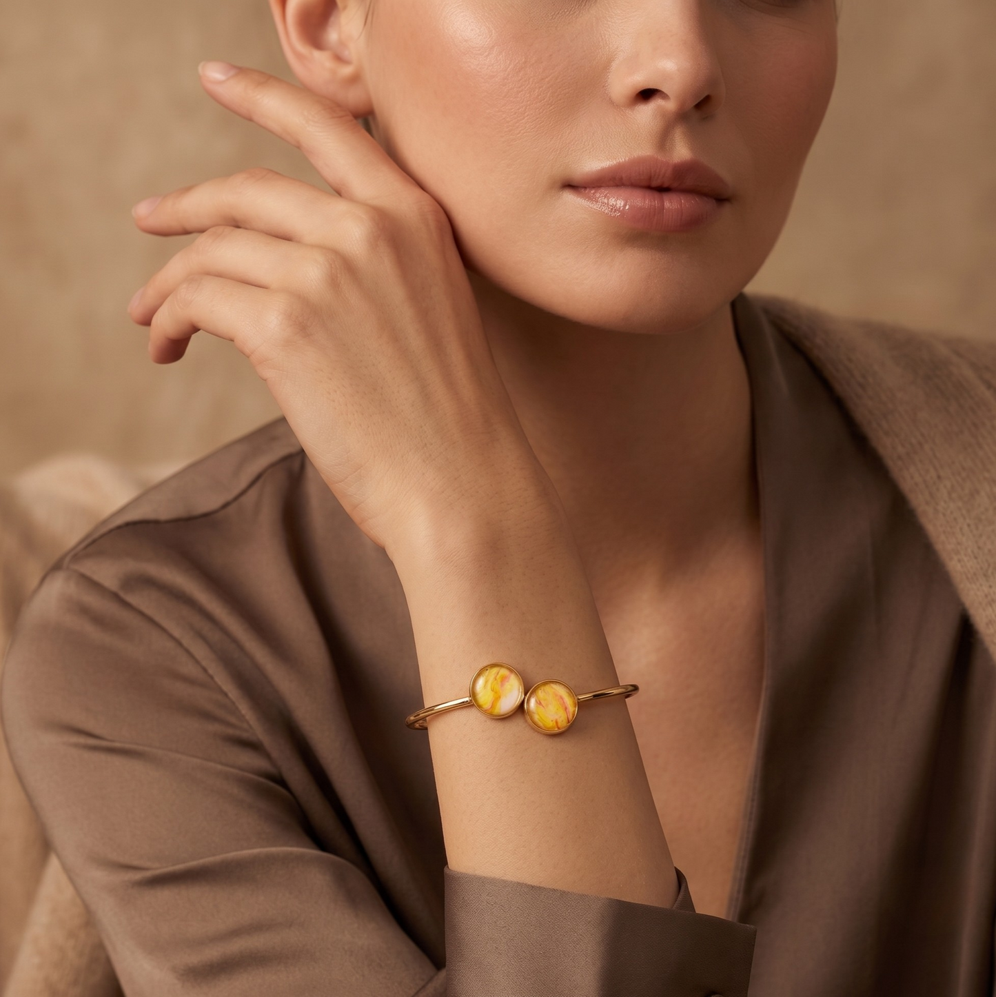 Bangle Lis Duo | rvs handgemaakte armband in diverse kleur designs