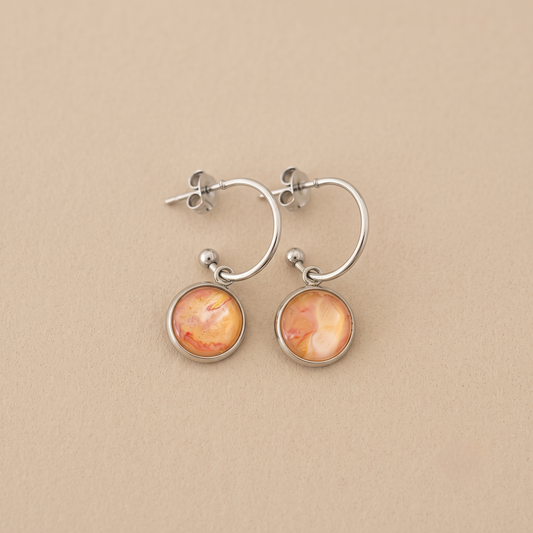 Oorbellen Mila | handgemaakt rvs design - Summer Sunset