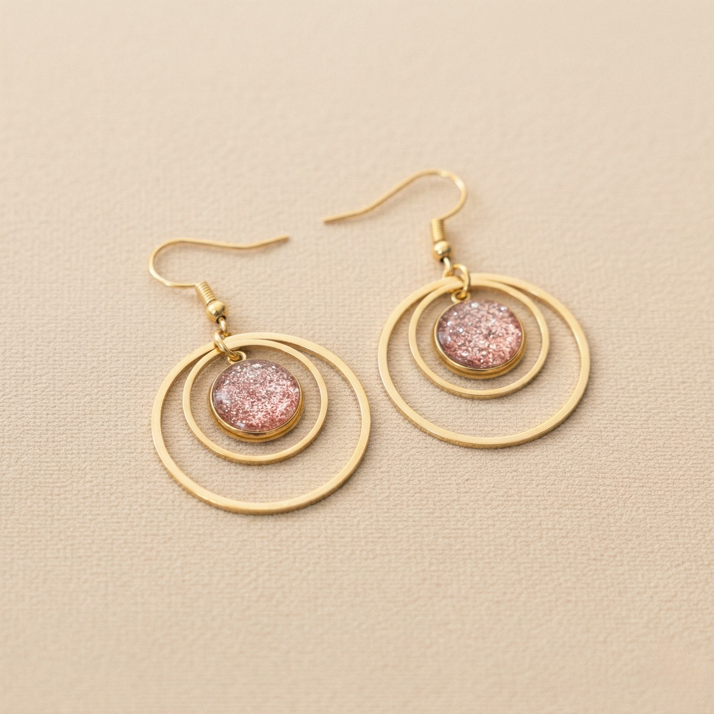 Oorbellen Puck | rvs design met dubbele ringen – Diamond in the Rough