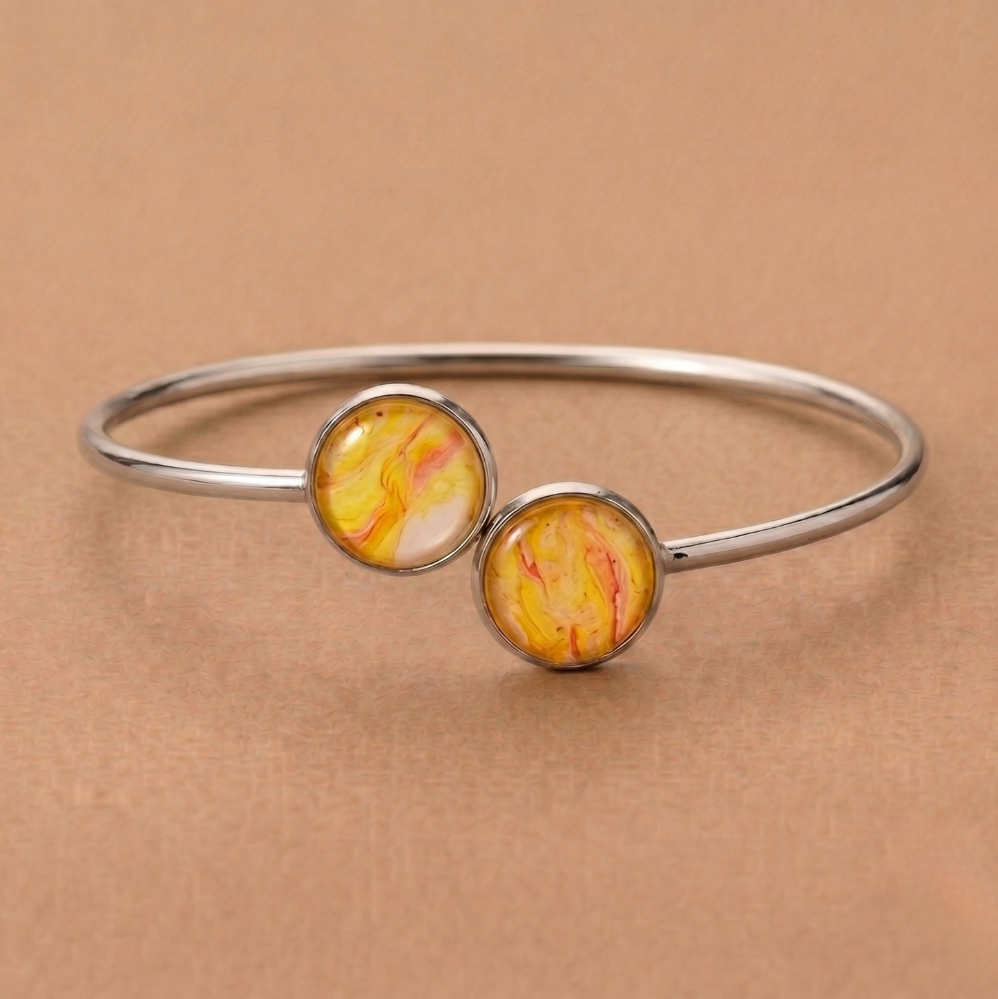 Bangle Lis Duo | rvs handgemaakte armband in diverse kleur designs